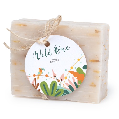 Såpestykke med rund etikett (sett à 6)