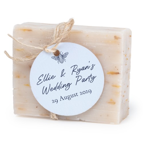 Lot de 6 savons avec étiquettes rondes