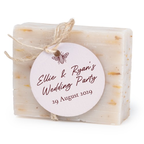 Såpestykke med rund etikett (sett à 6)