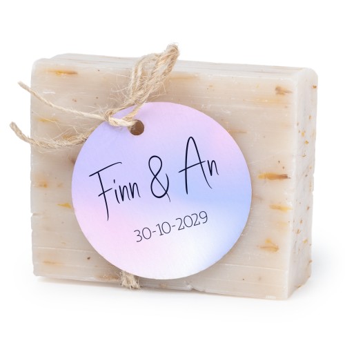 Sæbebar med rund etikette (sæt á 6)