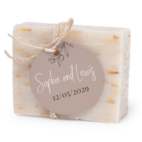 Såpestykke med rund etikett (sett à 6)