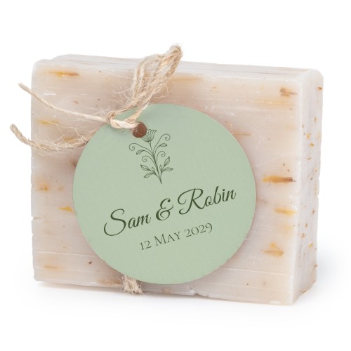 Lot de 6 savons avec étiquettes rondes