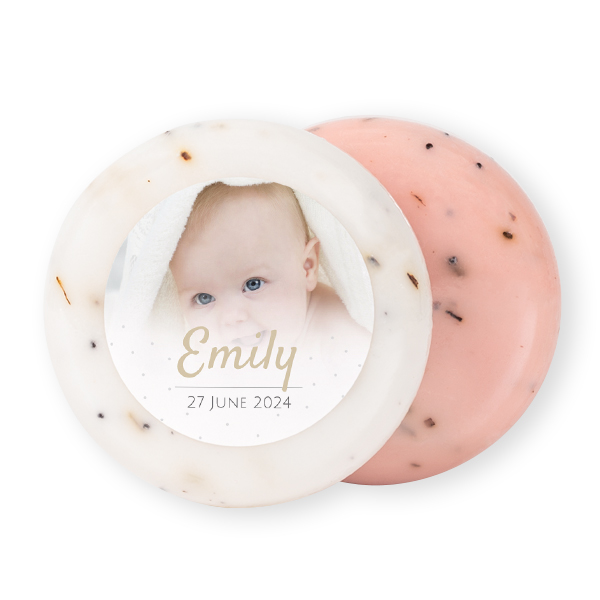 Rund tvål med klistermärke - 12 st