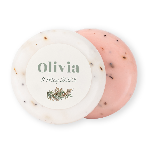 Round Bar of Soap with Sticker (set of 12) Round Bar of Soap with Sticker (set of 12)