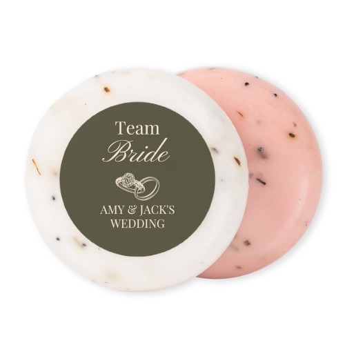 Rund sæbe med klistermærke - 12 stk Rund sæbe med klistermærke - 12 stk