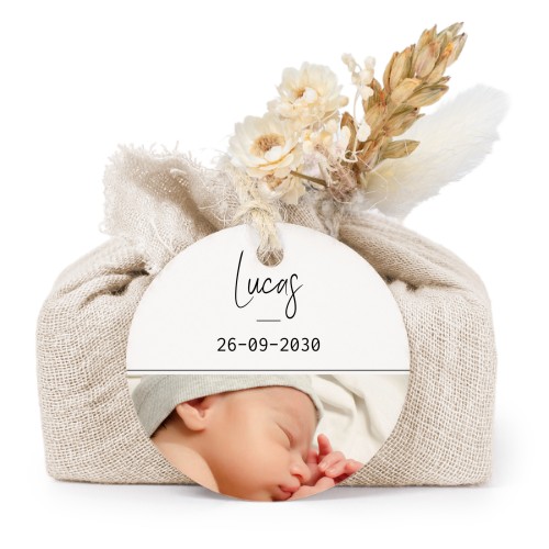 Beige cotton wrapped soaps with round label (6 pcs)