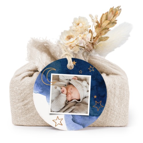 Beige cotton wrapped soaps with round label (6 pcs)