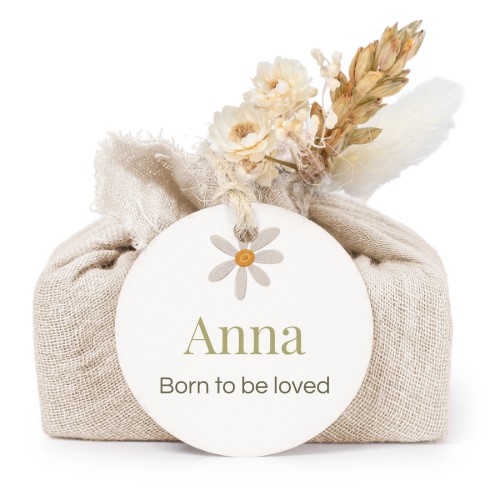 Seifen in beigefarbenem Tetra Pak mit rundem Etikett (6er-Set)