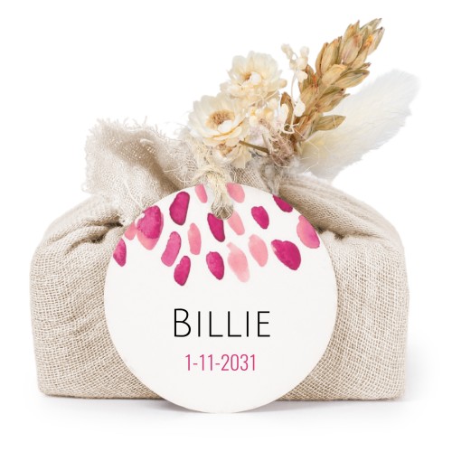 Beige cotton wrapped soaps with round label (6 pcs)