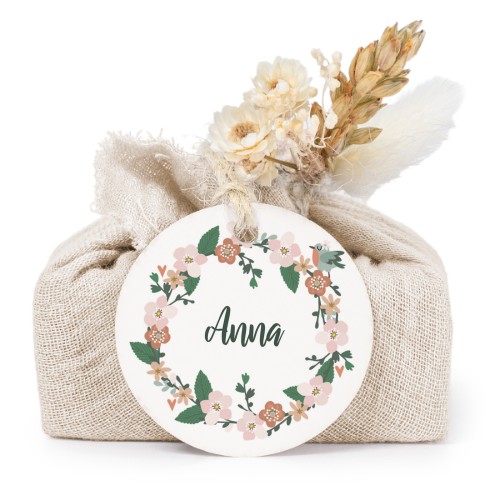 Flower Wreath Birds - Text Only