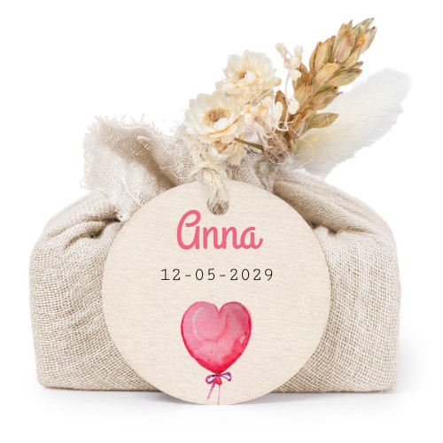 Tvålar i beige tygförpackningar med rund etikett (6 st)