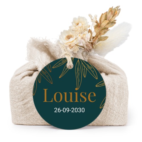 Beige cotton wrapped soaps with round label (6 pcs)