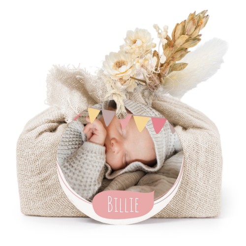 Beige cotton wrapped soaps with round label (6 pcs)