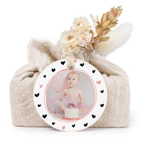 Beige cotton wrapped soaps with round label (6 pcs)