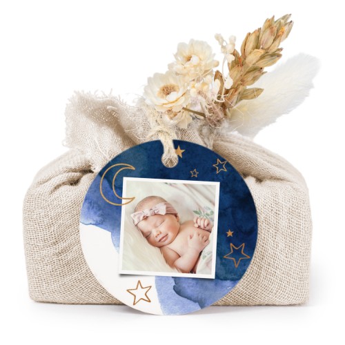 Beige cotton wrapped soaps with round label (6 pcs)