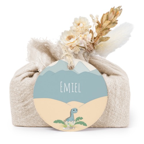 Sæber i beige stofindpakninger med rundt mærke (sæt á 6)