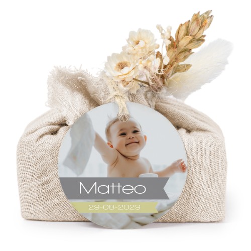 Lot de 6 savons avec emballage en coton beige et étiquettes rondes Lot de 6 savons avec emballage en coton beige et étiquettes rondes