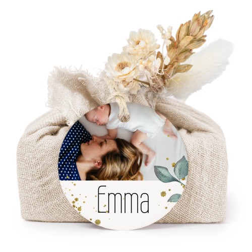 Beige cotton wrapped soaps with round label (6 pcs)