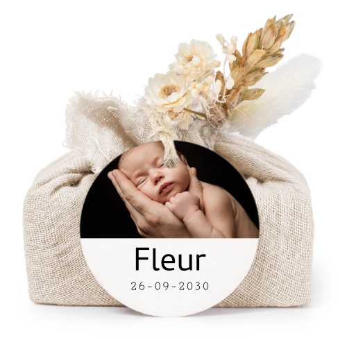 Lot de 6 savons avec emballage en coton beige et étiquettes rondes