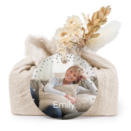 Beige cotton wrapped soaps with round label (6 pcs)