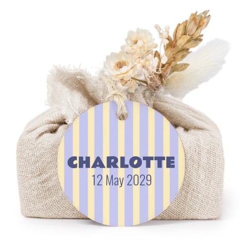 Beige cotton wrapped soaps with round label (6 pcs)