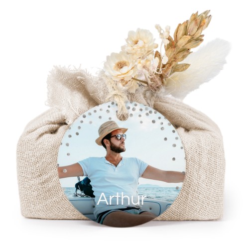 Zeepjes in beige tetra doekje met rond label (set van 6) Zeepjes in beige tetra doekje met rond label (set van 6)