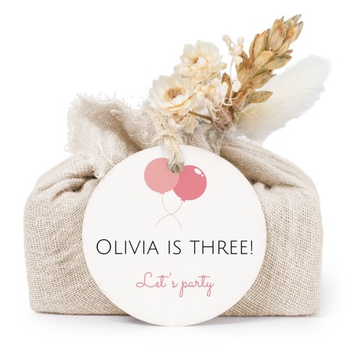 Beige cotton wrapped soaps with round label (6 pcs)