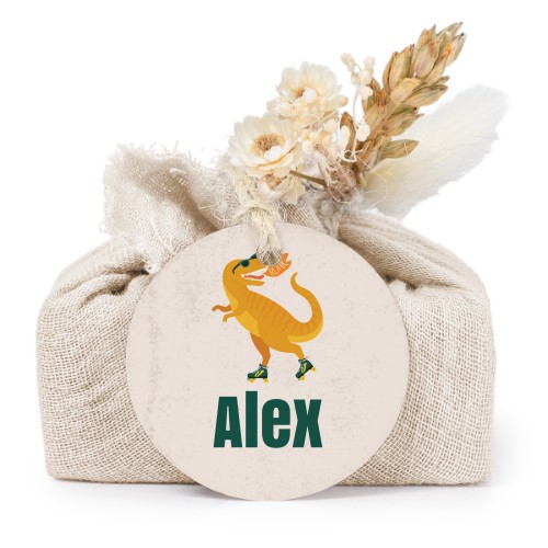 Lot de 6 savons avec emballage en coton beige et étiquettes rondes