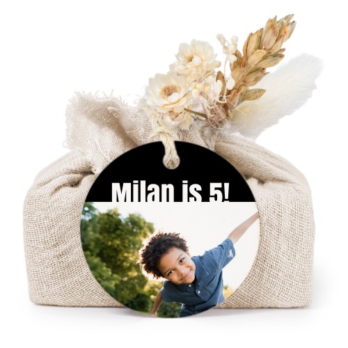 Beige cotton wrapped soaps with round label (6 pcs)