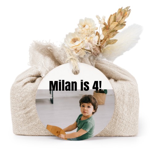 Lot de 6 savons avec emballage en coton beige et étiquettes rondes