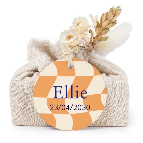 Lot de 6 savons avec emballage en coton beige et étiquettes rondes