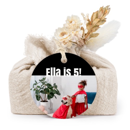 Tvålar i beige tygförpackningar med rund etikett (6 st)