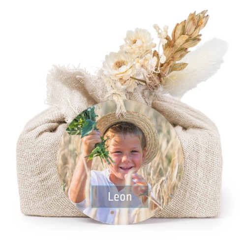 Saippuat beige kangaskääreessä, pyöreä etiketti (6 kpl)