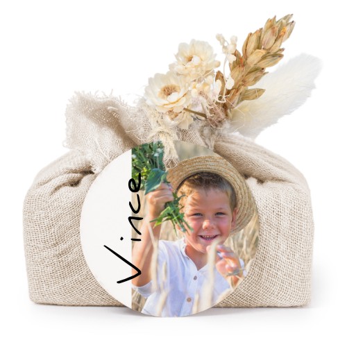 Saippuat beige kangaskääreessä, pyöreä etiketti (6 kpl)