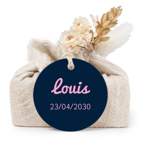 Beige cotton wrapped soaps with round label (6 pcs)