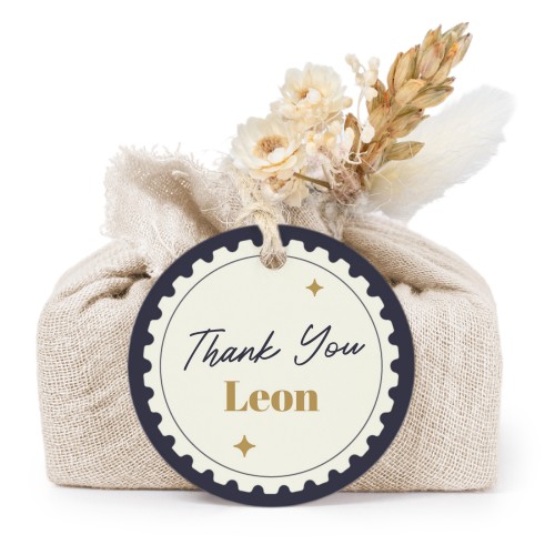 Saippuat beige kangaskääreessä, pyöreä etiketti (6 kpl)