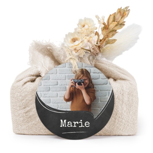 Lot de 6 savons avec emballage en coton beige et étiquettes rondes