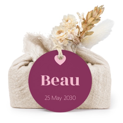 Beige cotton wrapped soaps with round label (6 pcs)