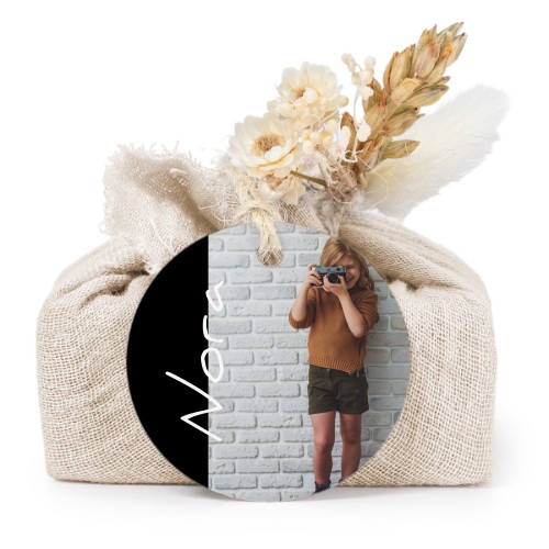 Beige cotton wrapped soaps with round label (6 pcs)