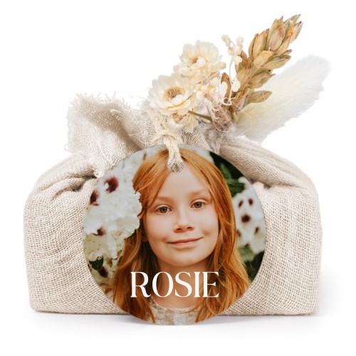 Lot de 6 savons avec emballage en coton beige et étiquettes rondes