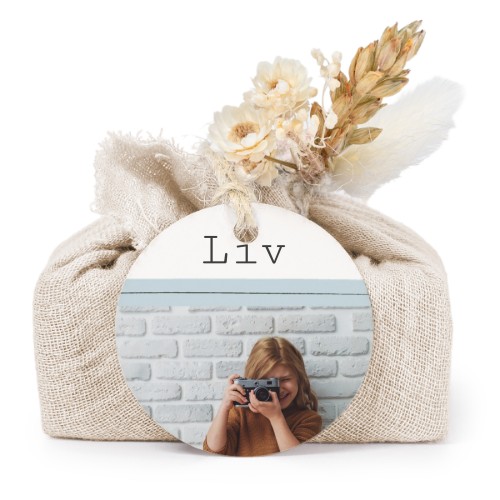 Beige cotton wrapped soaps with round label (6 pcs)