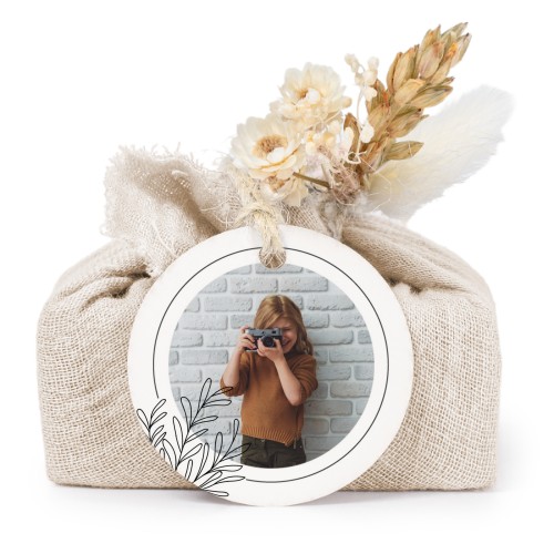 Beige cotton wrapped soaps with round label (6 pcs)