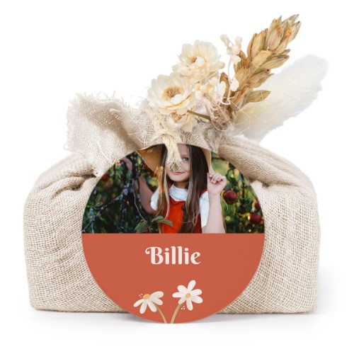 Beige cotton wrapped soaps with round label (6 pcs)