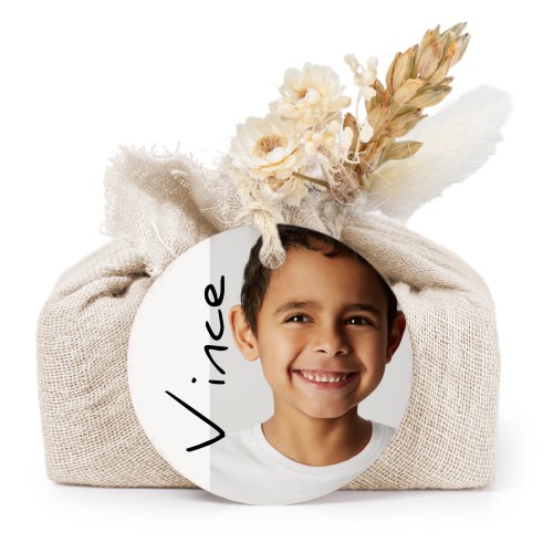 Lot de 6 savons avec emballage en coton beige et étiquettes rondes