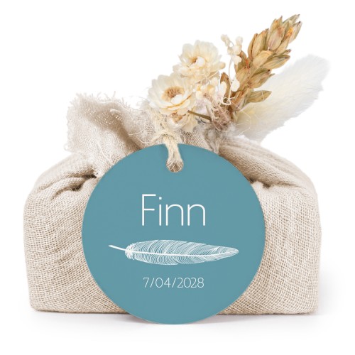 Sæber i beige stofindpakninger med rundt mærke (sæt á 6)