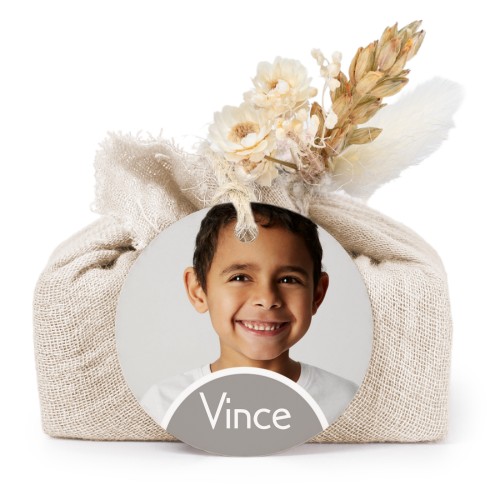 Sæber i beige stofindpakninger med rundt mærke (sæt á 6)