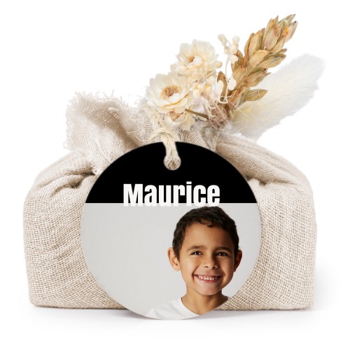 Beige cotton wrapped soaps with round label (6 pcs)