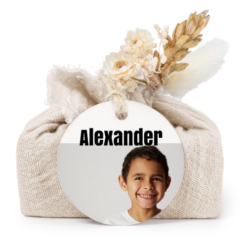 Beige cotton wrapped soaps with round label (6 pcs)