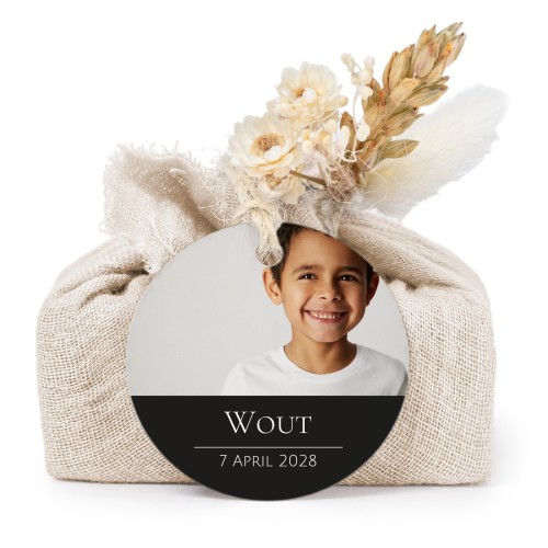 Beige cotton wrapped soaps with round label (6 pcs)