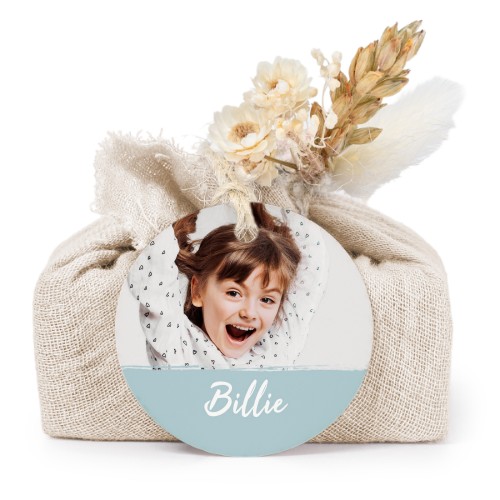 Beige cotton wrapped soaps with round label (6 pcs)